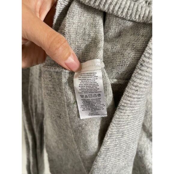 Loft Sweater Women's Medium Pointelle York Gray Wool Blend Crew Neck Pullover - Picture 5 of 6